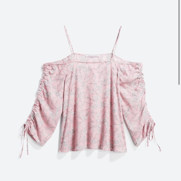 Cold Shoulder Pink Floral Blouse - Picture 1 of 1